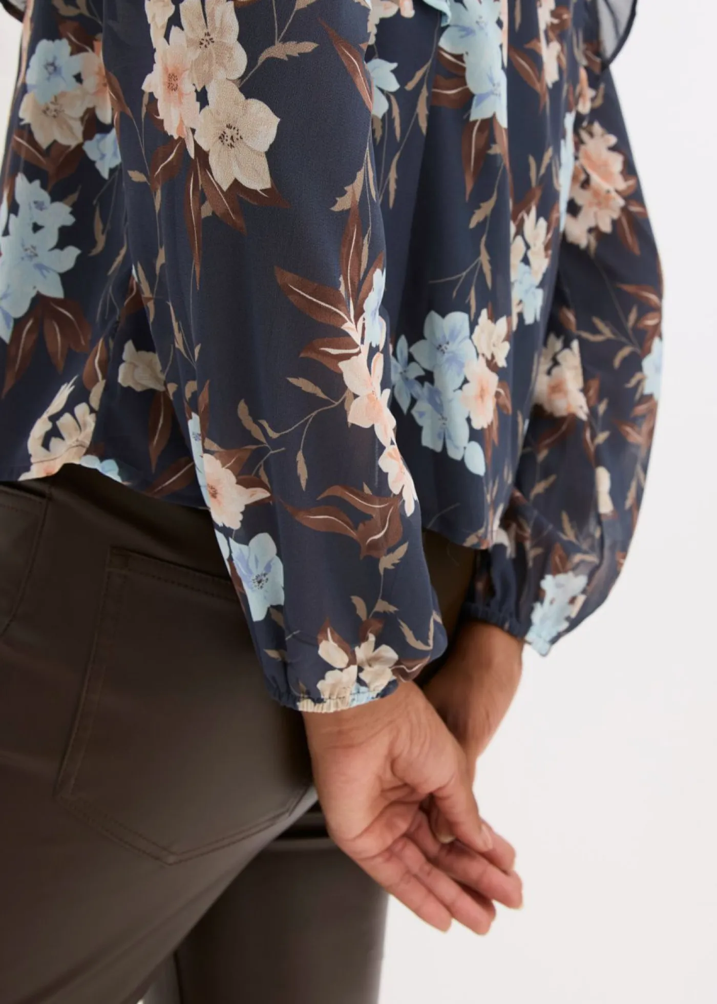 bonprix bonprix Camisas Y Blusas>Blusa de gasa azul oscuro-azul hielo