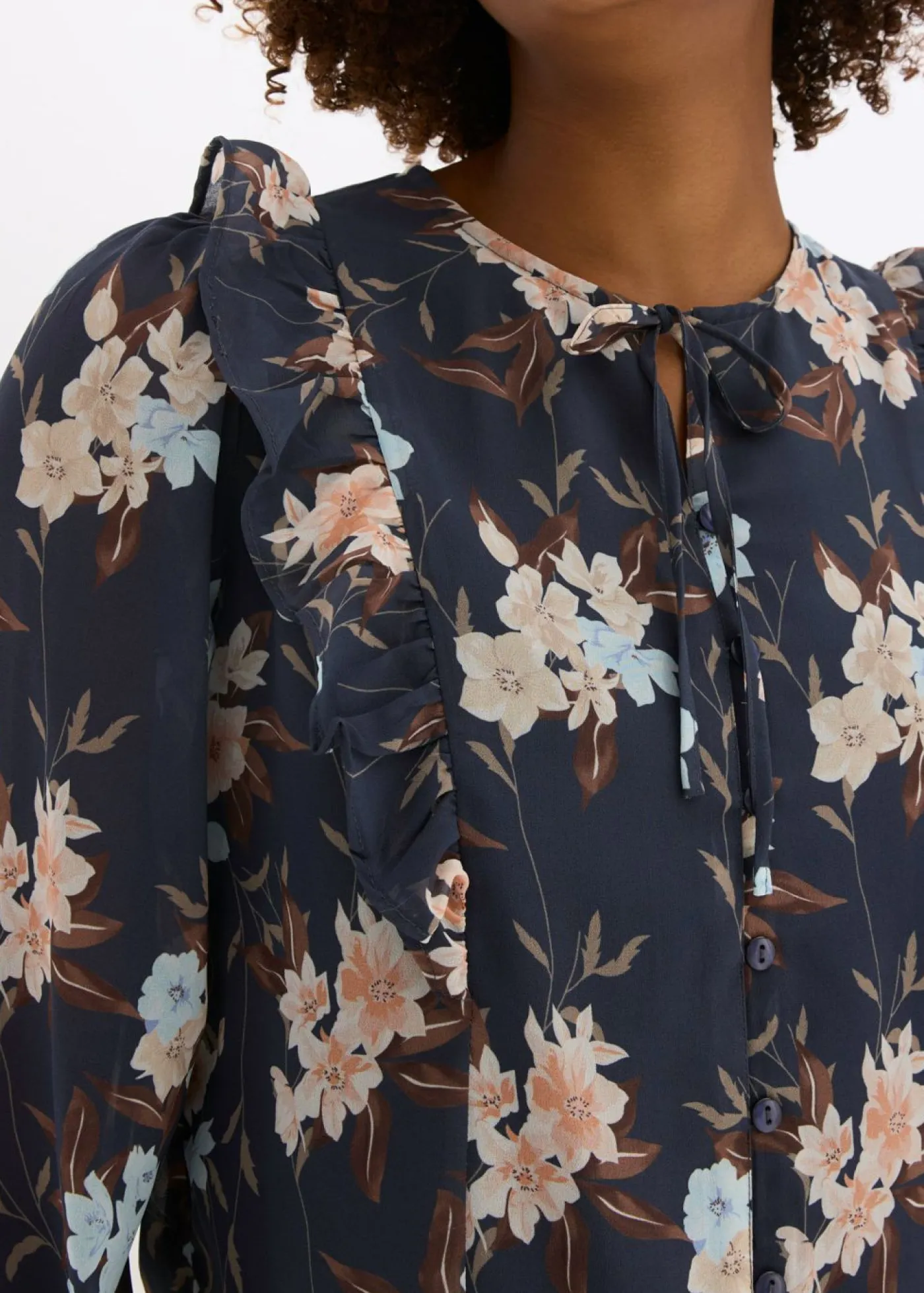 bonprix bonprix Camisas Y Blusas>Blusa de gasa azul oscuro-azul hielo