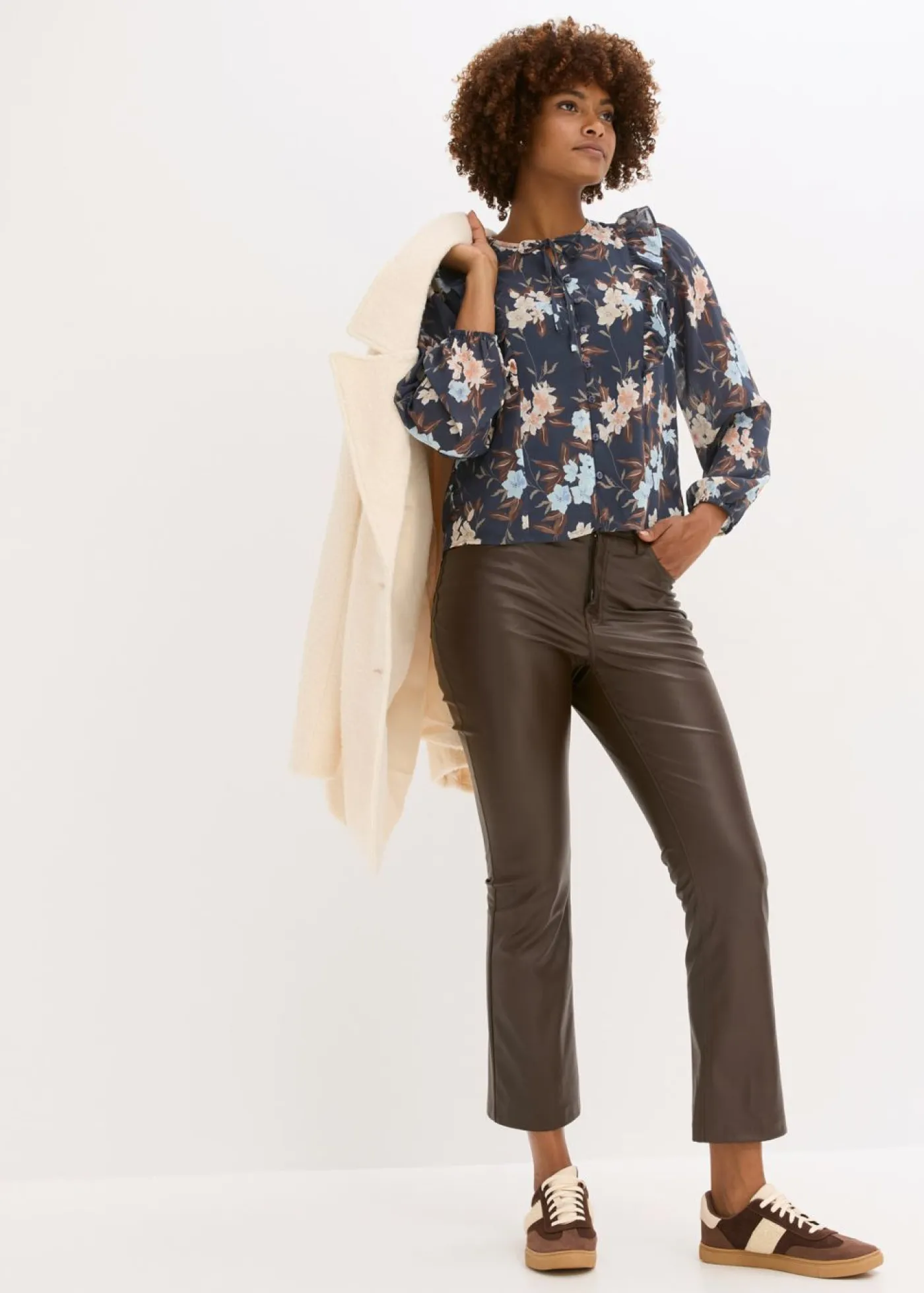 bonprix bonprix Camisas Y Blusas>Blusa de gasa azul oscuro-azul hielo