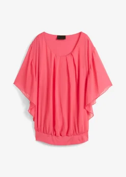 bonprix bonprix Camisas Y Blusas|Novedades>Blusa de gasa con camiseta interior Rosa oscuro