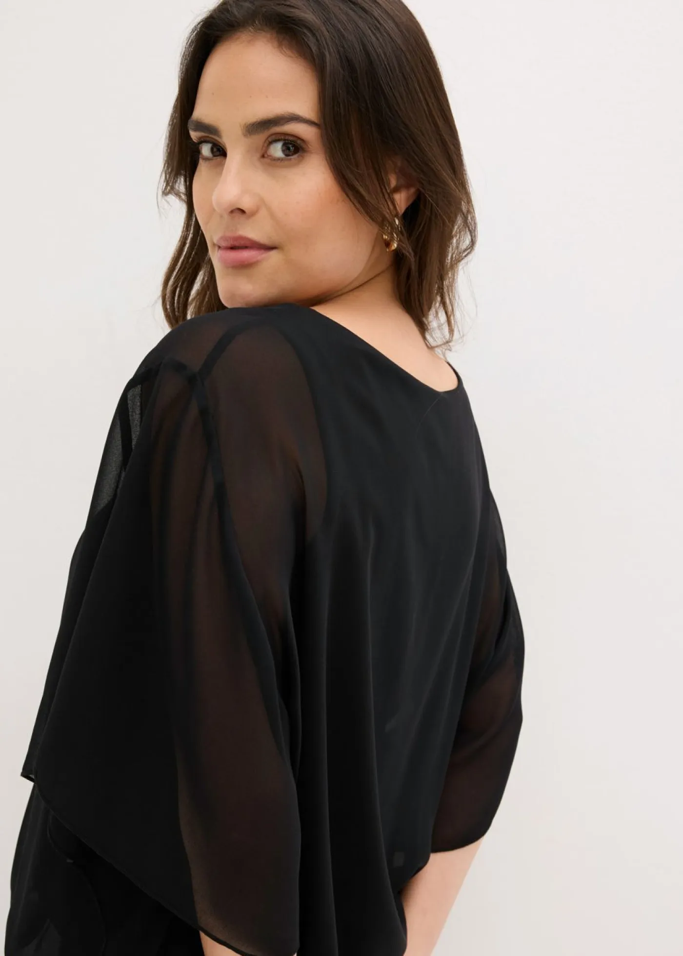 Mujer bonprix bonprix Blusa de gasa con camiseta interior