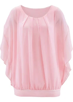 bonprix bonprix Camisas Y Blusas|Novedades>Blusa de gasa con camiseta interior Rosa empolvado
