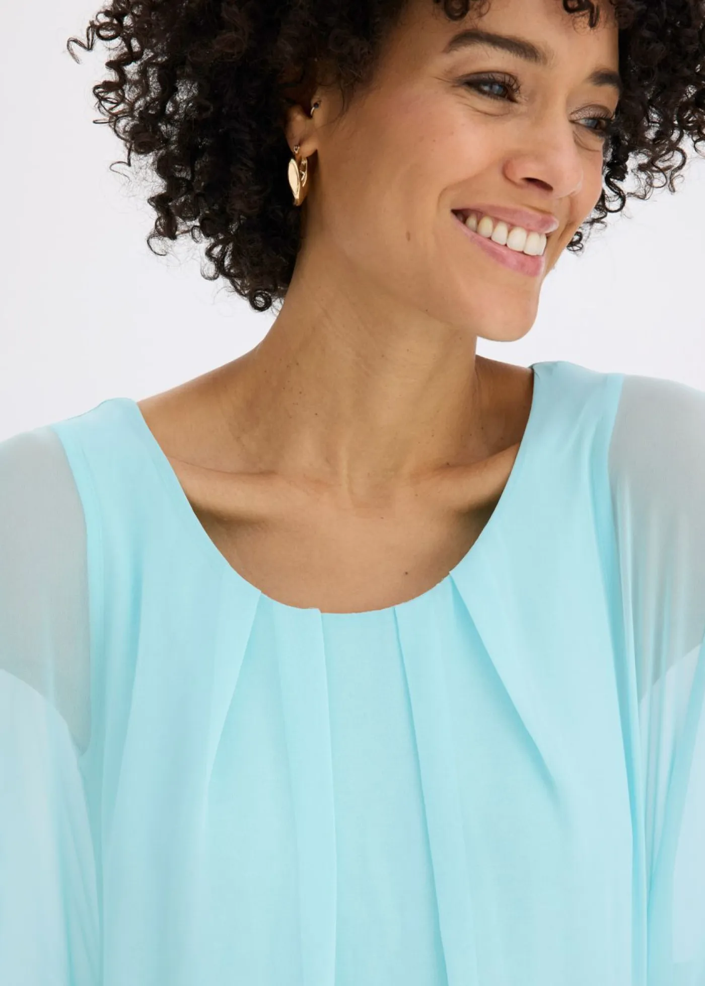 Mujer bonprix bonprix Blusa de gasa con camiseta interior