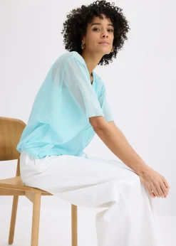 Mujer bonprix bonprix Blusa de gasa con camiseta interior