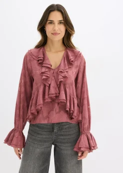 Mujer bonprix bonprix Blusa de gasa con ligeras transparencias