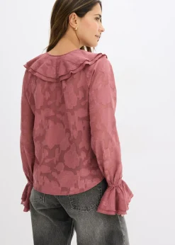 Mujer bonprix bonprix Blusa de gasa con ligeras transparencias