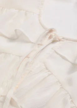 bonprix bonprix Camisas Y Blusas>Blusa de gasa con volantes Blanco lana