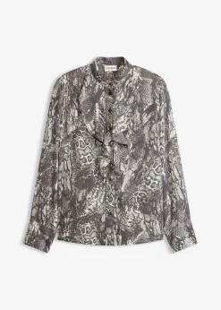 Mujer bonprix bonprix Blusa de gasa con volantes