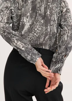 Mujer bonprix bonprix Blusa de gasa con volantes