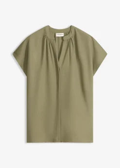 Mujer bonprix bonprix Blusa de manga corta con botones ocultos