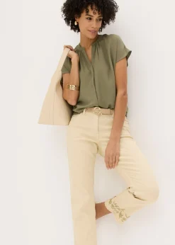 Mujer bonprix bonprix Blusa de manga corta con botones ocultos