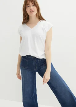 Mujer bonprix bonprix Blusa de manga corta con escote en V