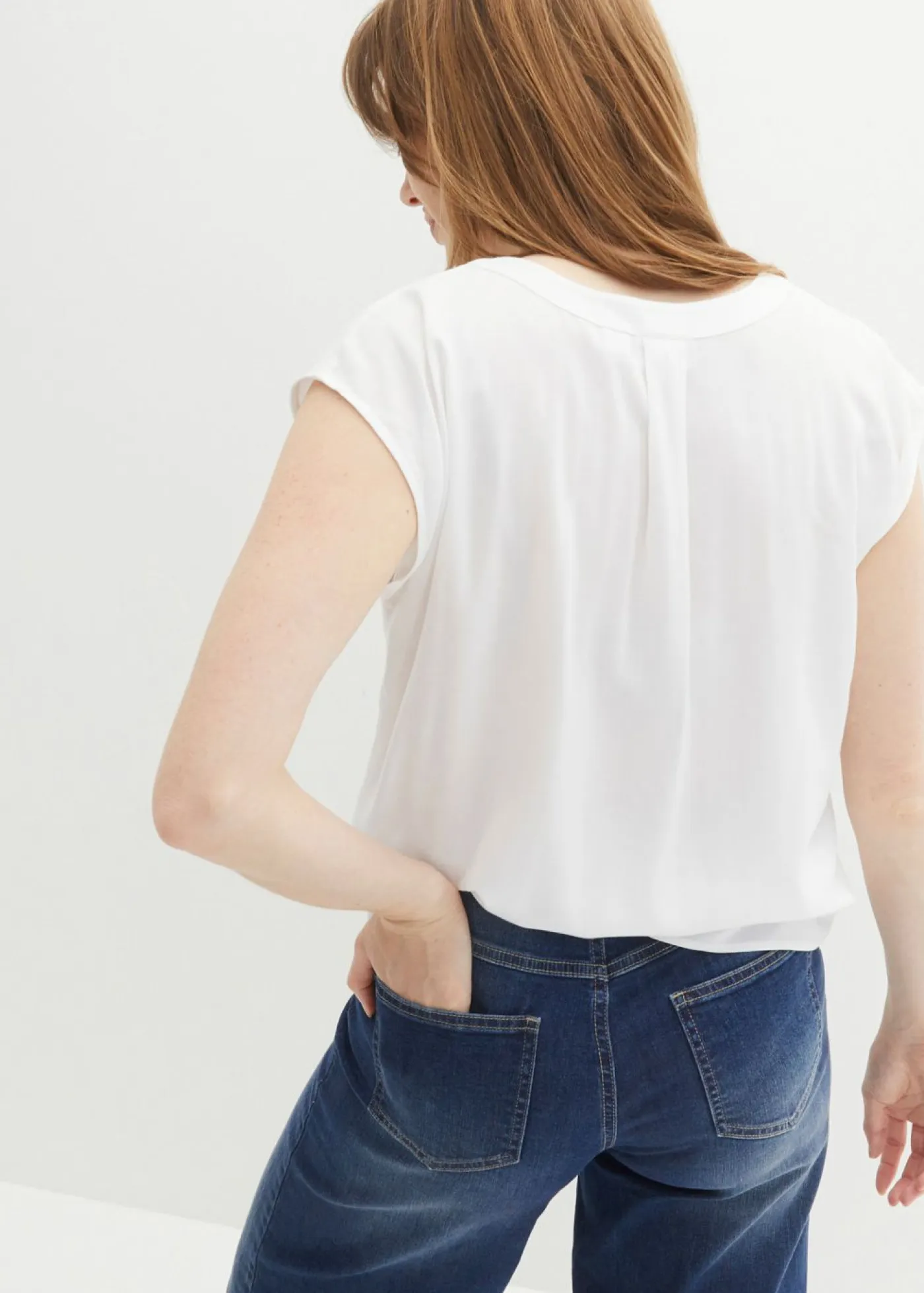 Mujer bonprix bonprix Blusa de manga corta con escote en V