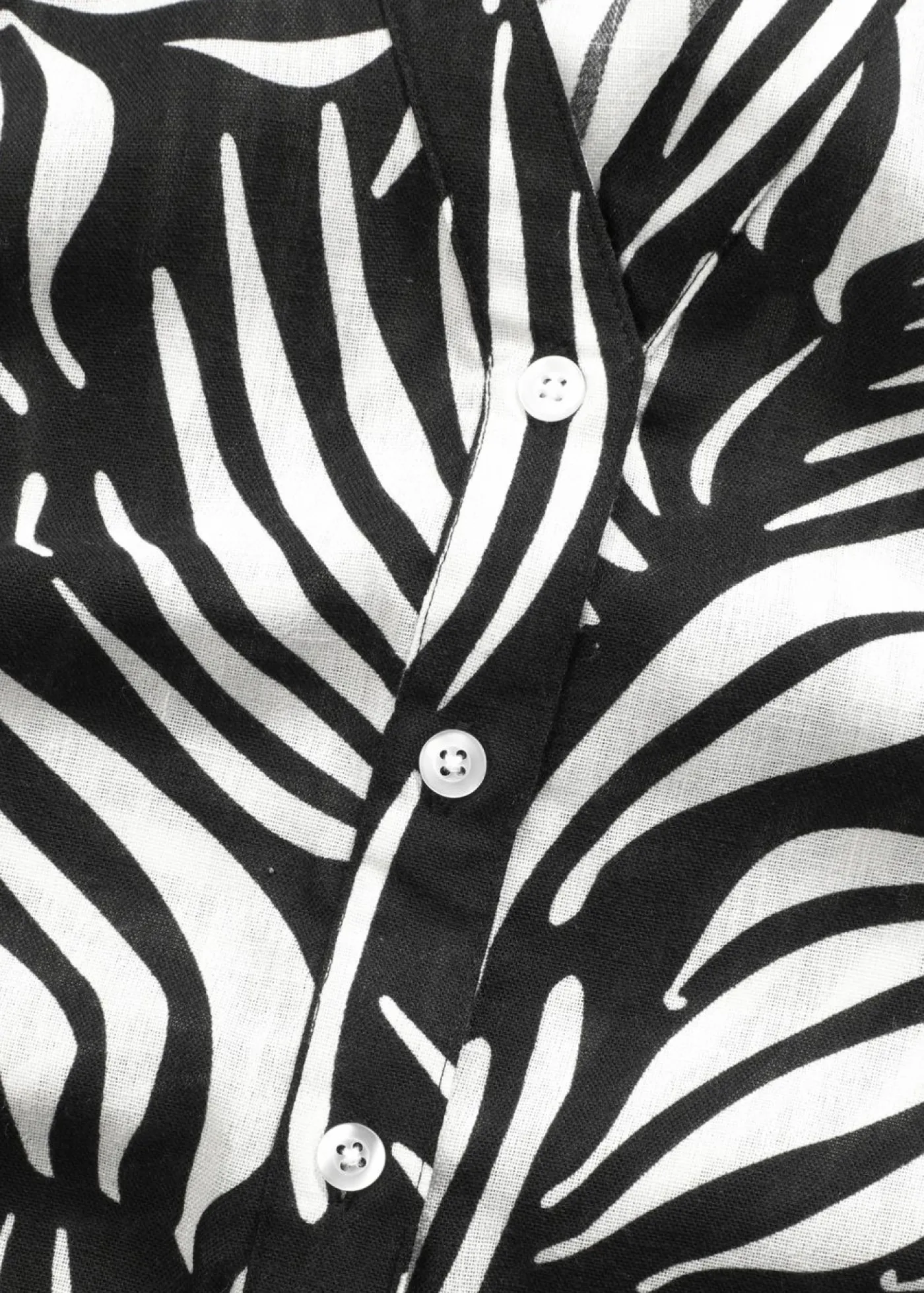 bonprix bonprix Camisas Y Blusas>Blusa de manga corta con aspecto de lino Negro-blanco lana