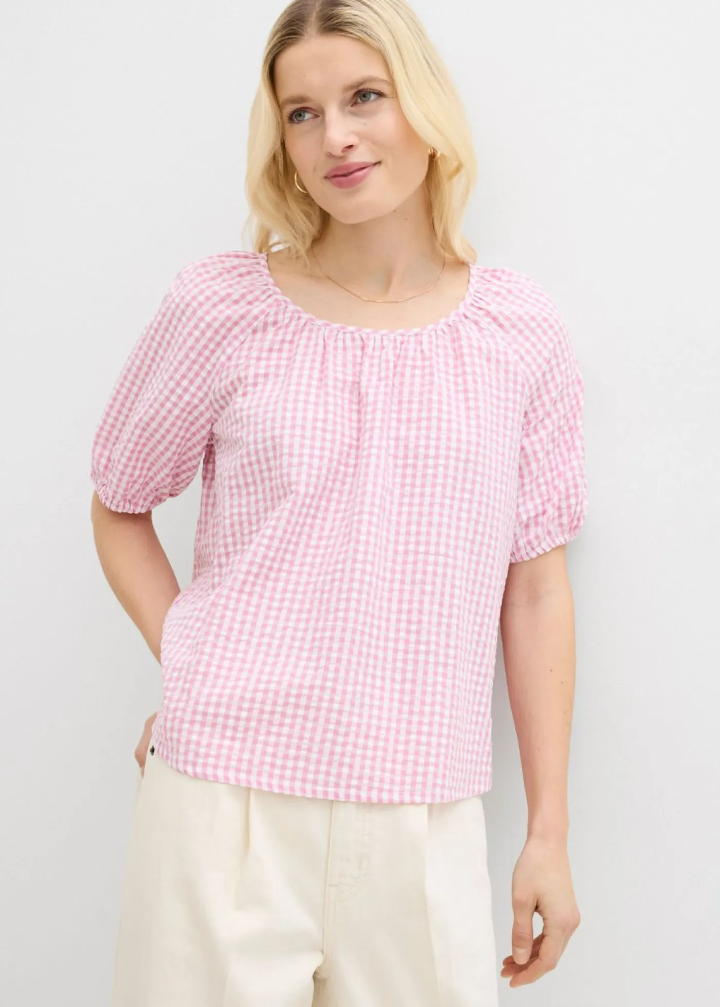 Mujer bonprix bonprix Blusa de manga corta de algodón puro