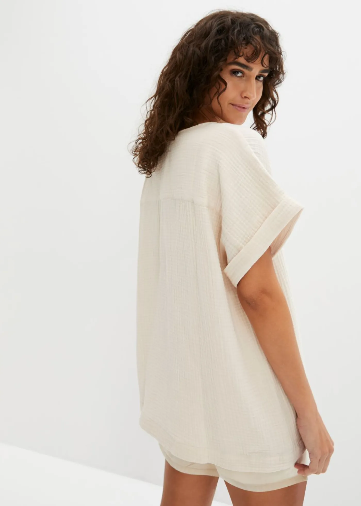 Mujer bonprix bonprix Blusa de manga corta de muselina