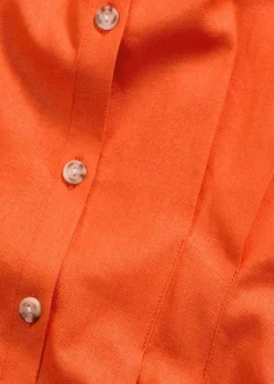 Mujer bonprix bonprix Blusa de manga corta de mezcla de lino vaporoso