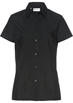 bonprix bonprix Camisas Y Blusas>Blusa de manga corta de popelín Negro