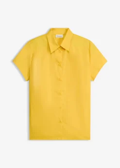 bonprix bonprix Camisas Y Blusas>Blusa de manga corta de popelín azafrán