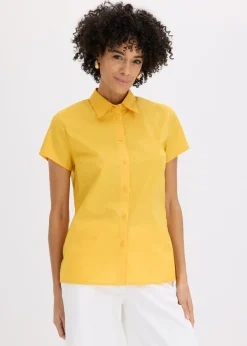 bonprix bonprix Camisas Y Blusas>Blusa de manga corta de popelín azafrán