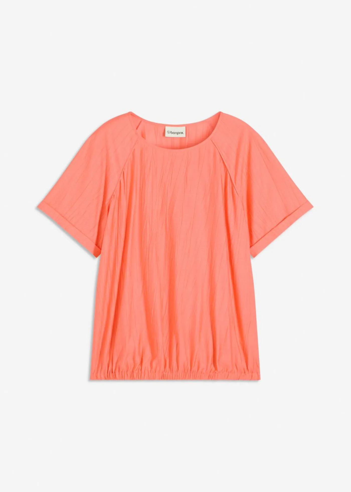 bonprix bonprix Camisas Y Blusas>Blusa de manga corta de suave mezcla de viscosa Salmón claro