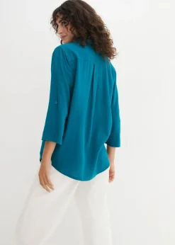 Mujer bonprix bonprix Blusa de mangas 3/4 con lino