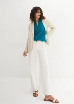 Mujer bonprix bonprix Blusa de mangas 3/4 con lino