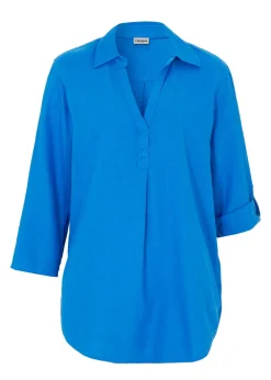 Mujer bonprix bonprix Blusa de mangas 3/4 con lino