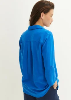 Mujer bonprix bonprix Blusa de mangas 3/4 con lino