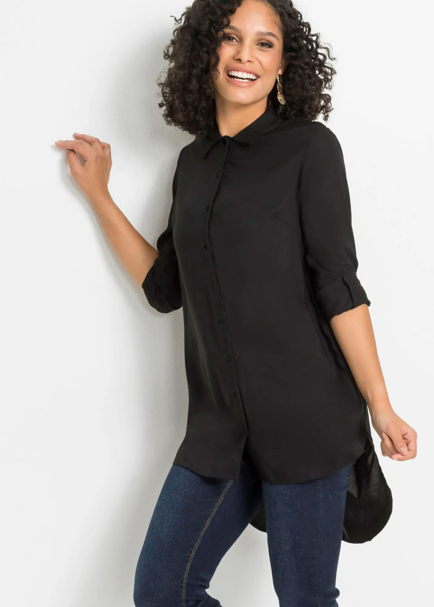 Mujer bonprix bonprix Blusa de mezcla de algodón y viscosa