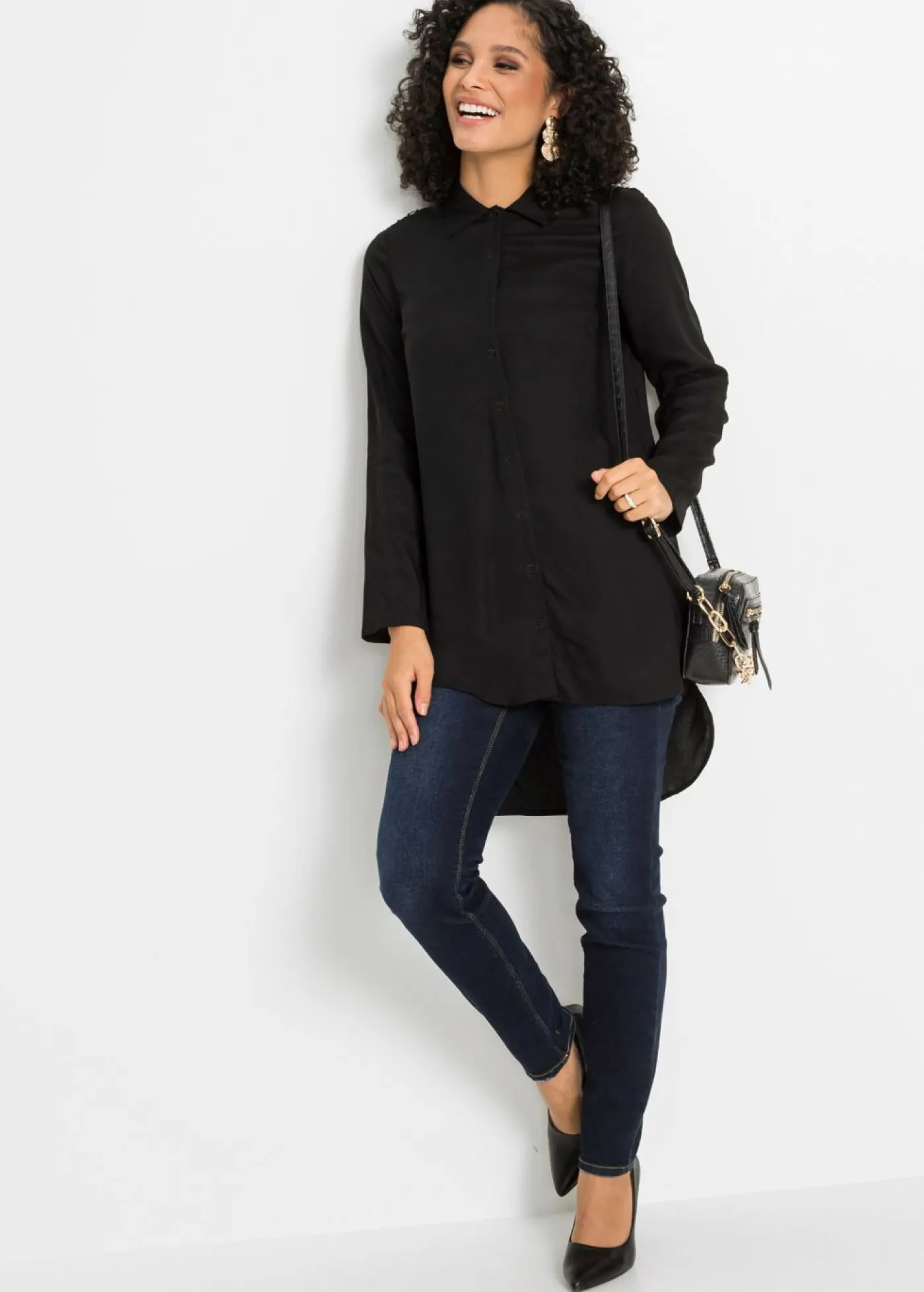 Mujer bonprix bonprix Blusa de mezcla de algodón y viscosa