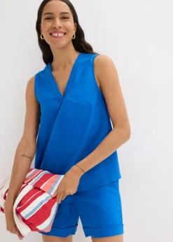 Mujer bonprix bonprix Blusa de mezcla de lino vaporoso