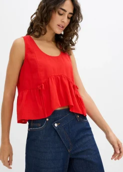 Mujer bonprix bonprix Blusa de mezcla de lino vaporoso