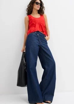 Mujer bonprix bonprix Blusa de mezcla de lino vaporoso