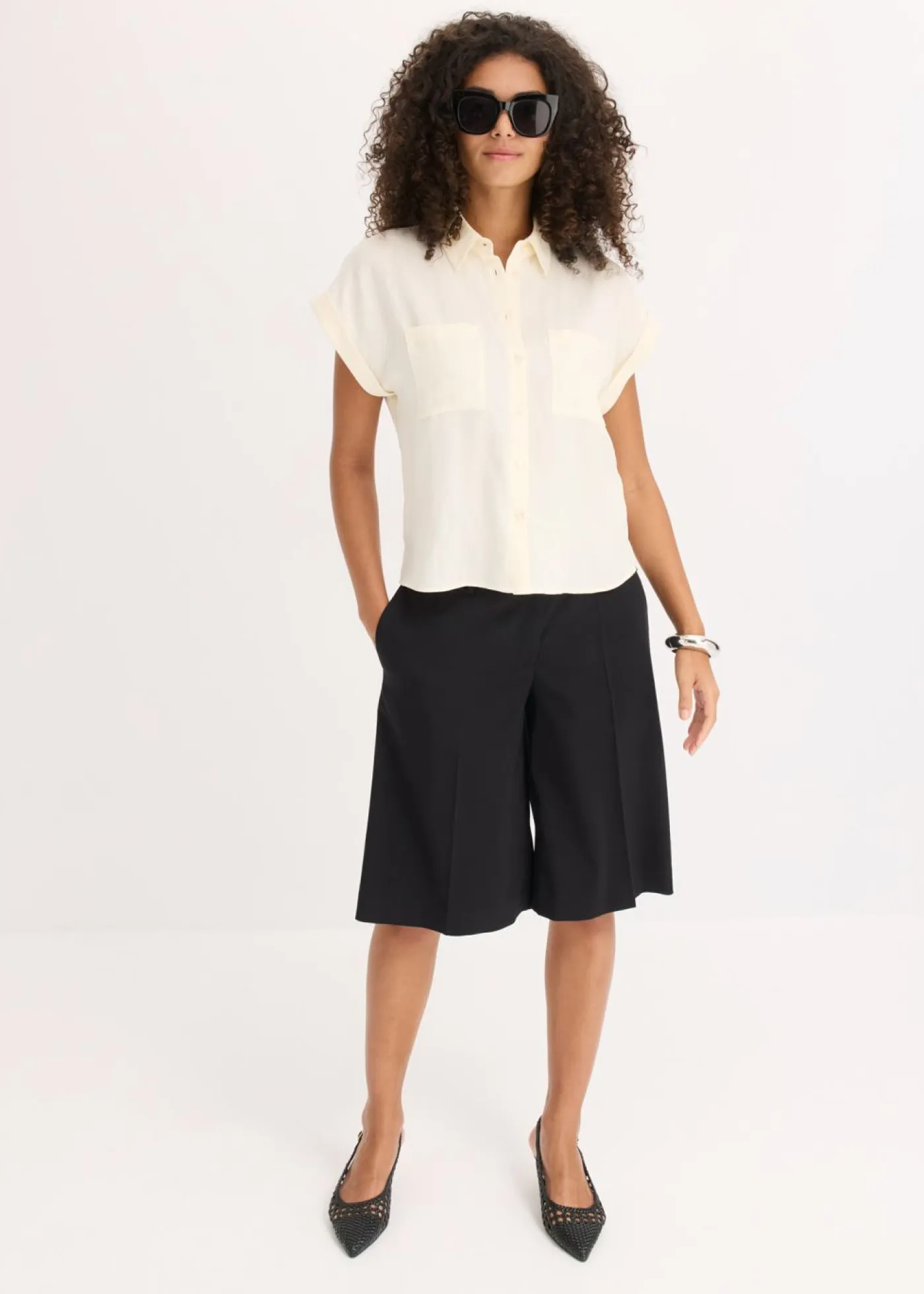 Mujer bonprix bonprix Blusa de mezcla de lyocell fluido