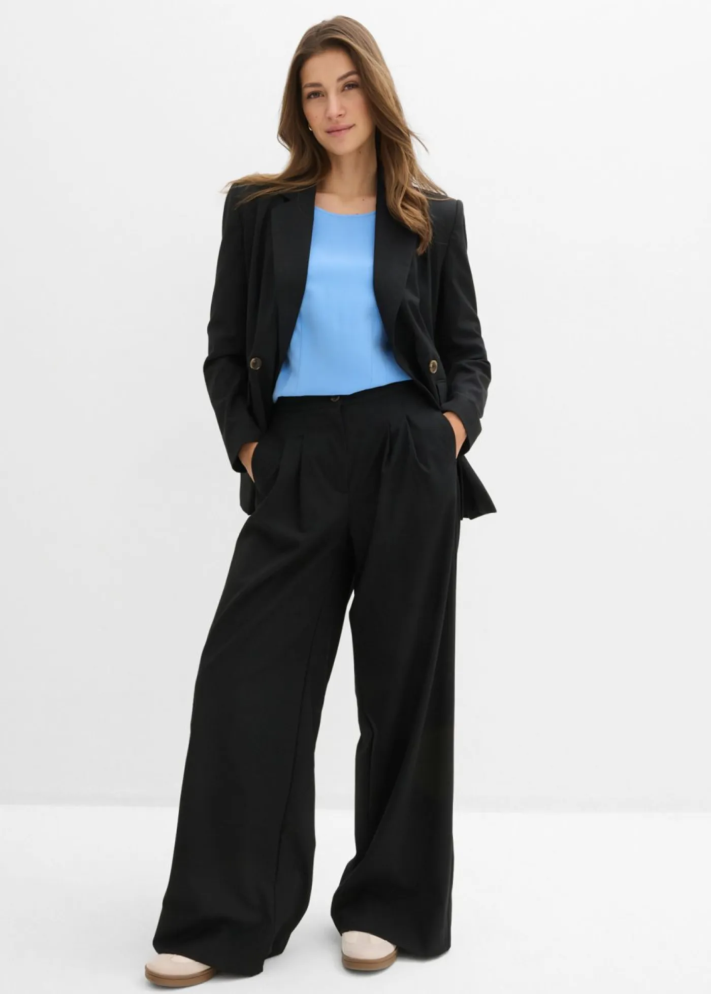 bonprix bonprix Camisas Y Blusas|Novedades>Blusa de mezcla de viscosa fluida azul provenzal