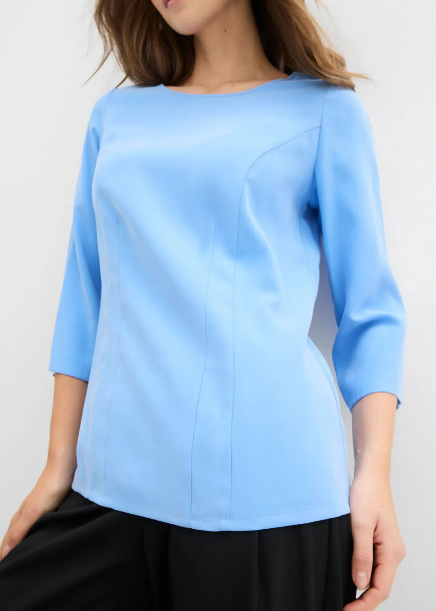 bonprix bonprix Camisas Y Blusas|Novedades>Blusa de mezcla de viscosa fluida azul provenzal