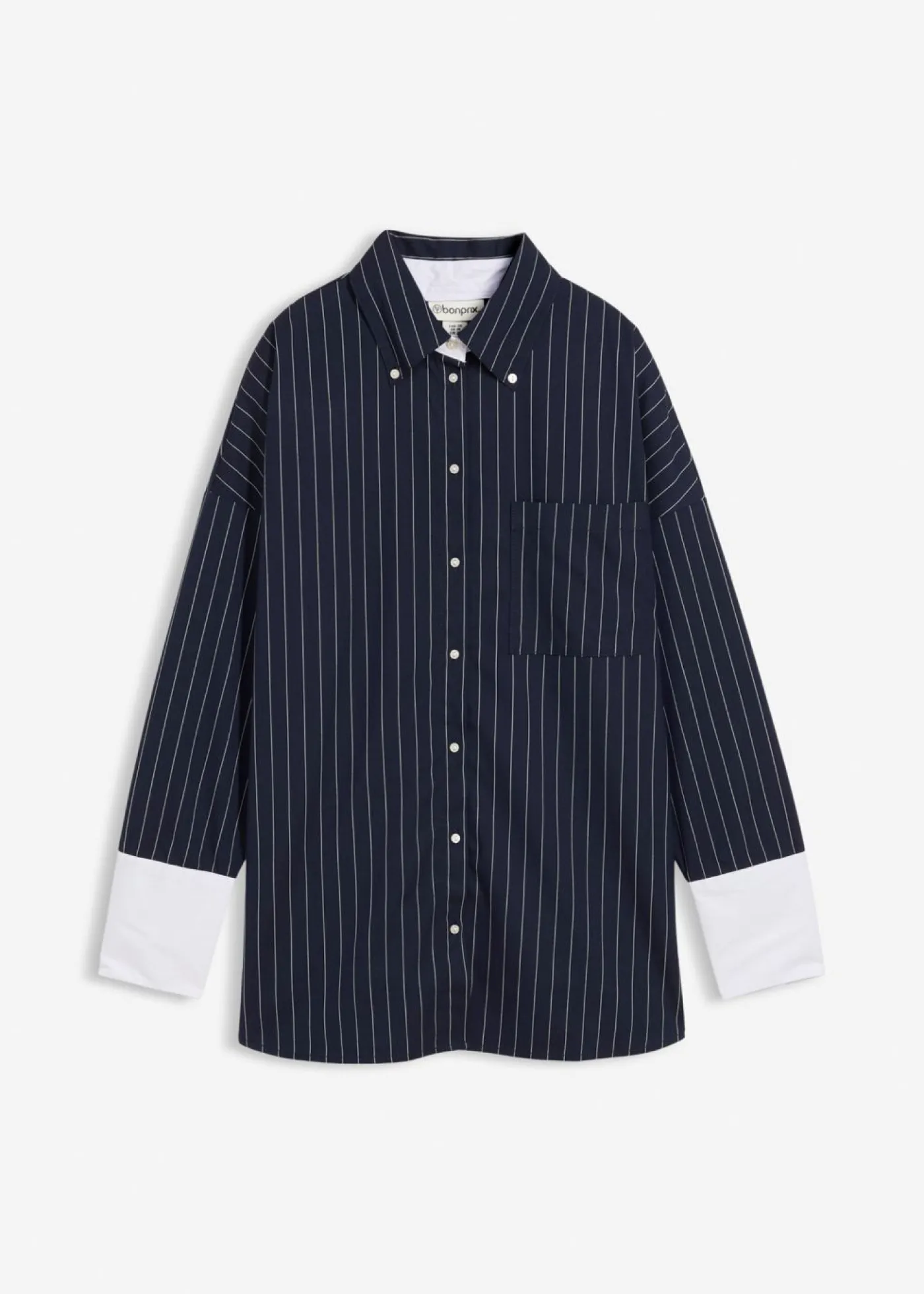 Mujer bonprix bonprix Blusa de mezcla de viscosa con raya diplomática