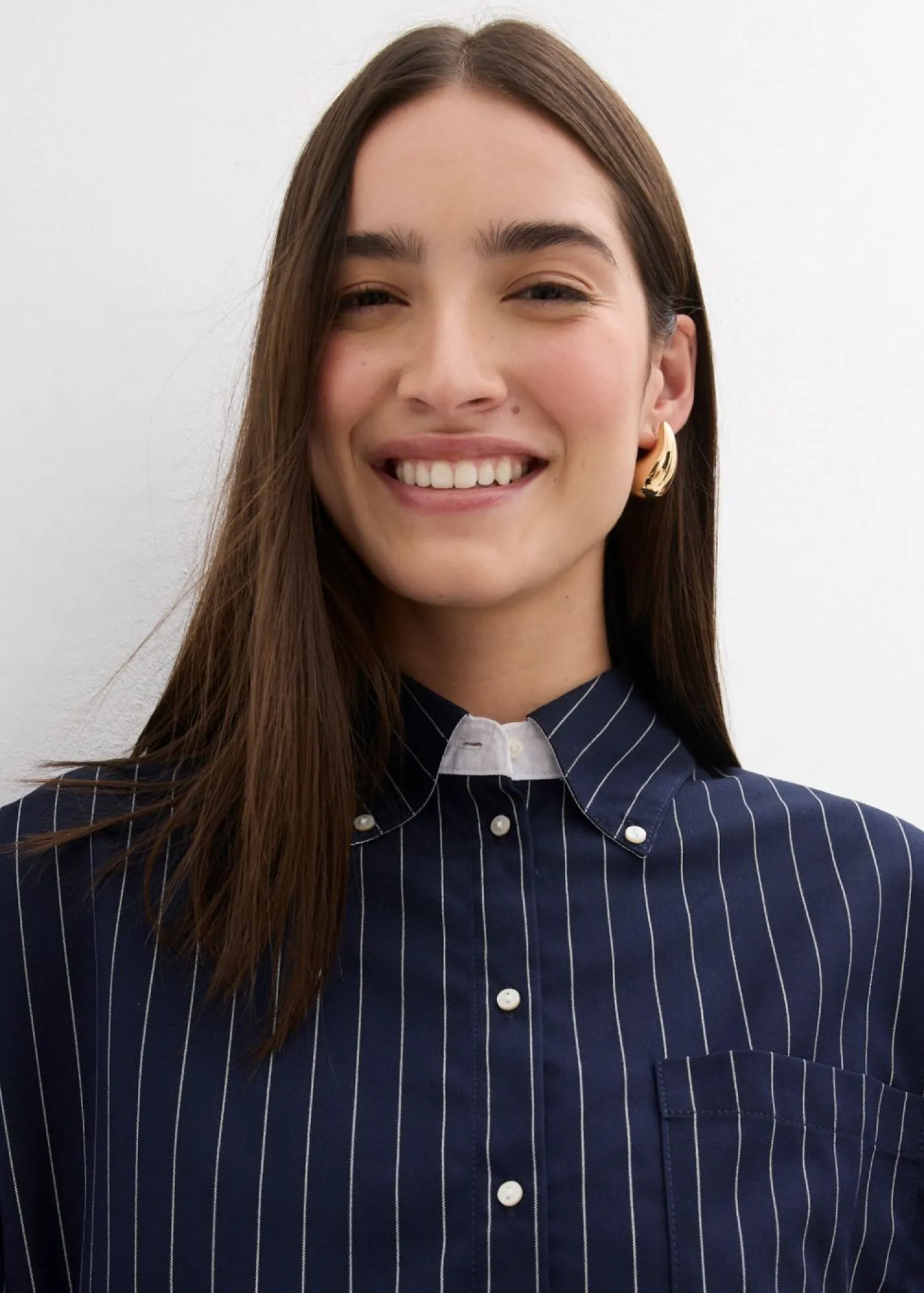 Mujer bonprix bonprix Blusa de mezcla de viscosa con raya diplomática