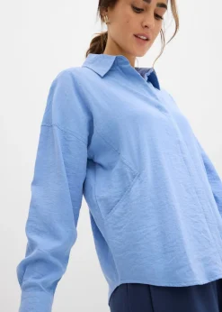 Mujer bonprix bonprix Blusa de mezcla de viscosa con bolsillos