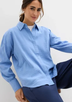 Mujer bonprix bonprix Blusa de mezcla de viscosa con bolsillos