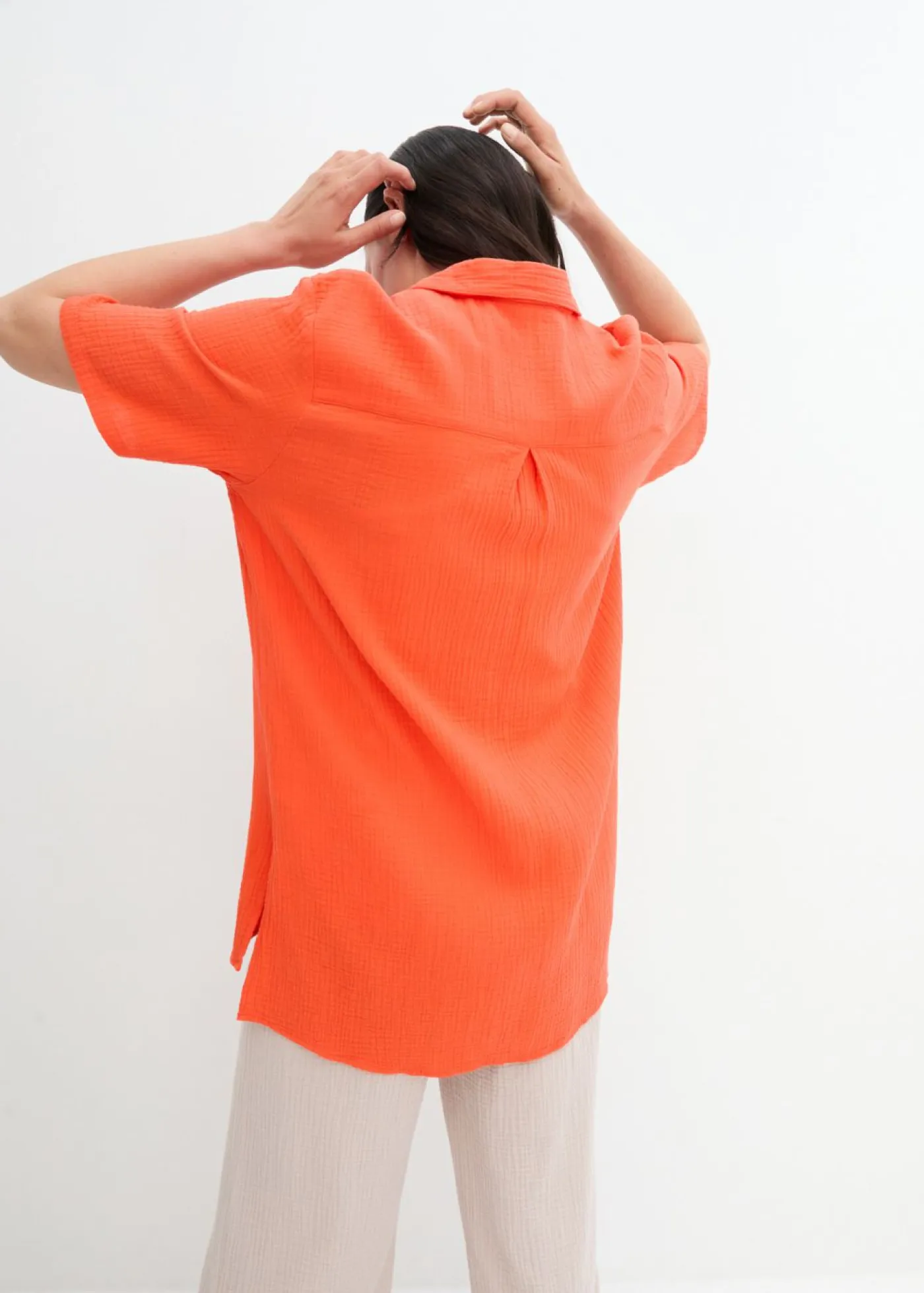 bonprix bonprix Camisas Y Blusas>Blusa de muselina Rojo mandarina