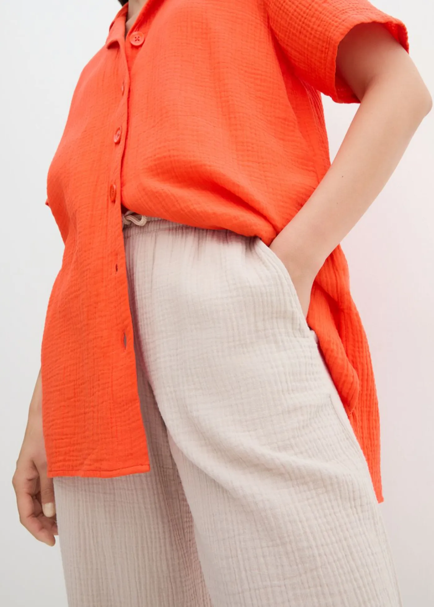 bonprix bonprix Camisas Y Blusas>Blusa de muselina Rojo mandarina