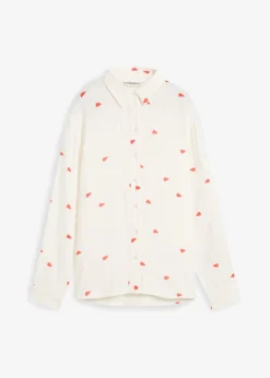 bonprix bonprix Camisas Y Blusas>Blusa de muselina con corazones Blanco-fresa