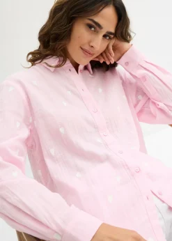 Mujer bonprix bonprix Blusa de muselina con corazones