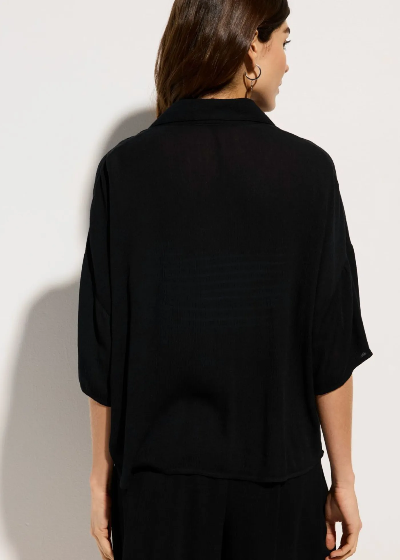 bonprix bonprix Ropa De Playa|Camisas Y Blusas>Blusa de playa corta de viscosa fluida Negro