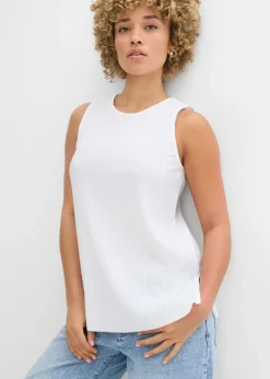 bonprix bonprix Camisas Y Blusas|Camisetas>Blusa de poliéster reciclado Blanco lana