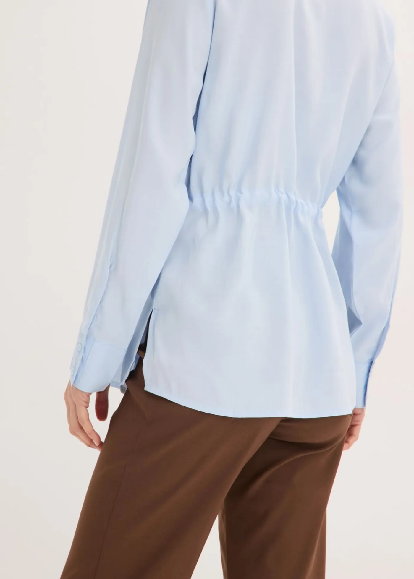 bonprix bonprix Camisas Y Blusas>Blusa de popelín con pliegues azul pálido