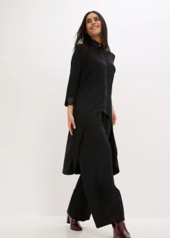 Mujer bonprix bonprix Blusa de punto con ribetes de satén