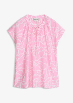bonprix bonprix Camisas Y Blusas|Novedades>Blusa de túnica estampada Rosa-blanco estampado